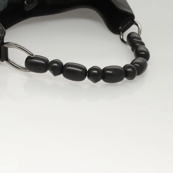 Christian Dior Maris Pearl Shoulder Bag Leather Black Silver Auth ep8734 - Picture 8 of 16